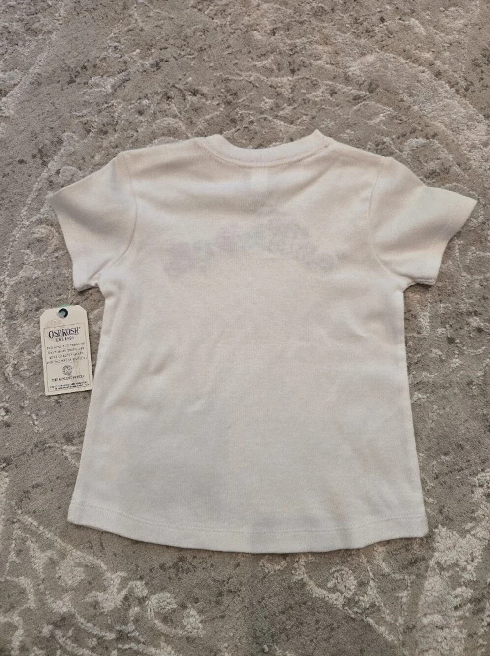 Vintage Y2k OshKosh B'gosh White Short Sleeve Tee with Patriotic Logo NWT